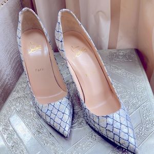 Christian Louboutin Silver and gold foiled pumps